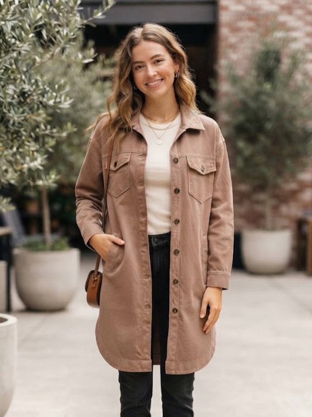 Mono B Long Shacket Button Down Jacket - #